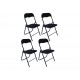 4 כסאות מתקפלים מסקאי מרופד בצבע שחור   משלוח חינם