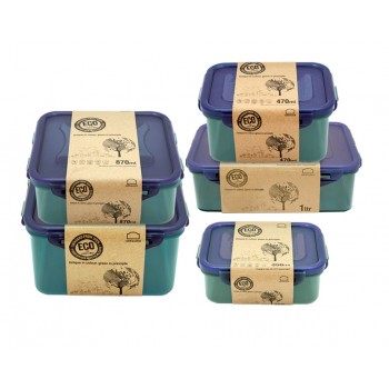 5 Ecological Boxes LOCK & LOCK ECO series made of 100% recycled plastic-free shipping Home