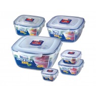 מארז 6 קופסאות פלסטיק  LOCK&LOCK מסדרת ZEN חוסכות במקום אחסון -משלוח עד הבית חינם