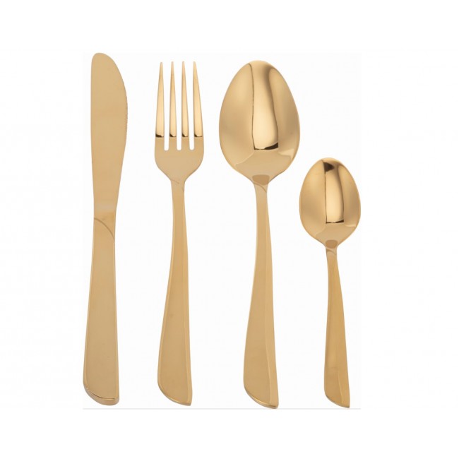 24-piece gold-finish cutlery system suitable for 6 diners in a variety of NEW YORK GOLD series designs Free shipping