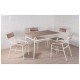 Designed dining area features 4 chairs with a white finish and free cream delivery