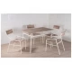 Designed dining area features 4 chairs with a white finish and free cream delivery Designed dining area features 4 chairs with a white finish and free cream delivery