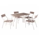 Designed dining area features 4 chairs with a white finish and free cream delivery Designed dining area features 4 chairs with a white finish and free cream delivery