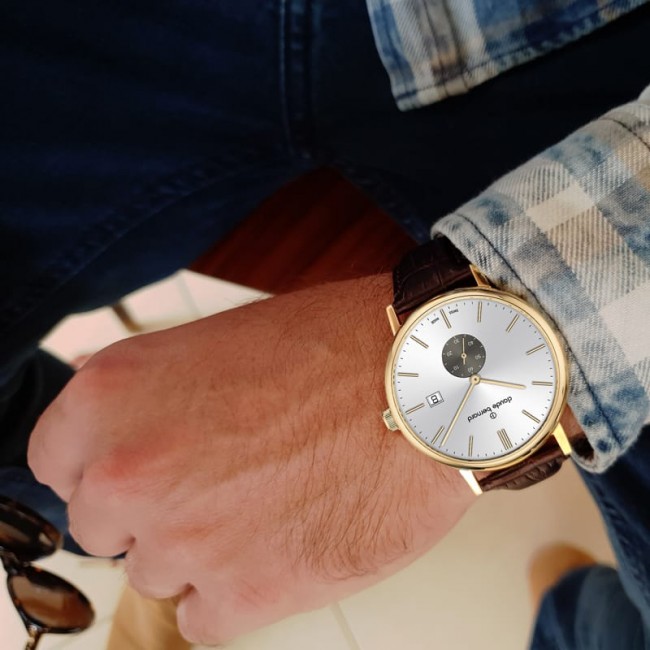 CLAUDE BERNARD Мужская Классика Швейцарские наручные часы SLIM LINE Бесплатная доставка