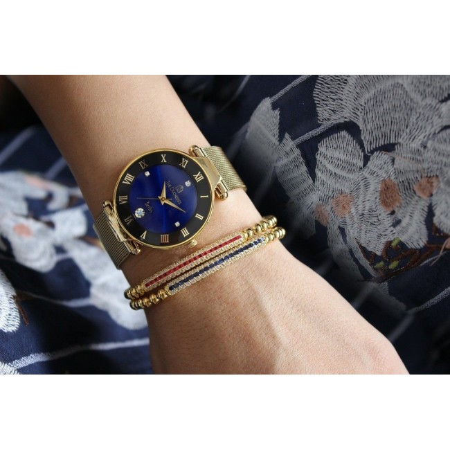 The Duchesses Gold Woman's Wristwatch with Berlin Blue Tablet Free Shipping