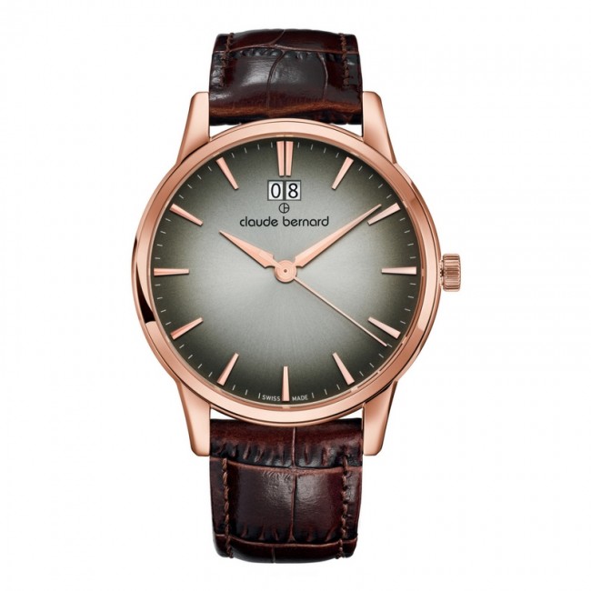 Swiss wristwatch for men with dates from CLAUDE BERNARD Switzerland Free Shipping