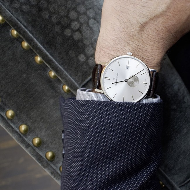 CLAUDE BERNARD Men's Classic Swiss Wristwatch SLIM LINE Free Shipping
