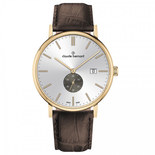 CLAUDE BERNARD Классический швейцарский мужской наручные часы 41mm SLIM LINE Бесплатная доставка