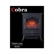  קמין חשמלי דקורטיבי COBRA כולל מפזר חום מובנה עם אפקט מדהים של הגחלים הלוחשות 3D משלוח חינם