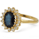 14-каратное сине-золотое кольцо модели Дианы с бесплатными судоходными цирконами