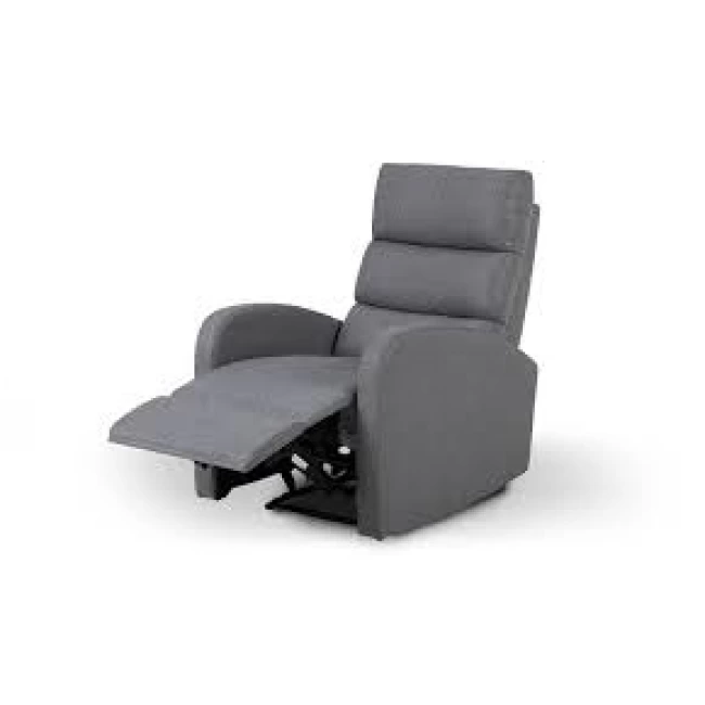 Comfortable and spacious TV armchair, insulated springs, opens to a reclining position, gray fabric shade