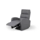Comfortable and spacious TV armchair, insulated springs, opens to a reclining position, gray fabric shade