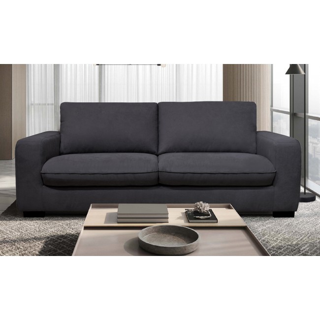 Designed sofa bed, two shades to choose from, legs in black, easy to operate opening mechanism