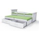 Design children's bed, friend's bed, 2 deep storage drawers, guardrail and 2 mattresses