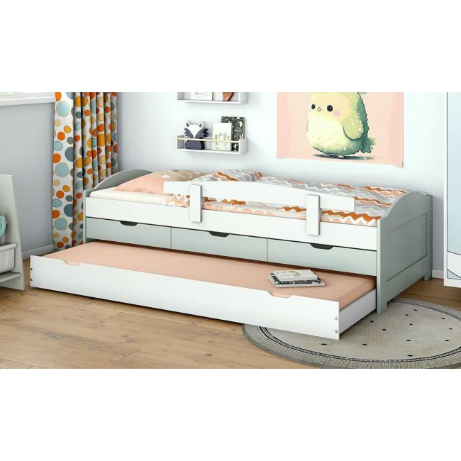 High-quality designed children's bed, featuring a pistachio colored friend's bed