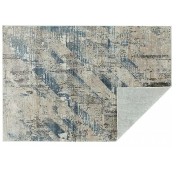 Designed rug 'Extra' model - diamond pattern - beige-light blue