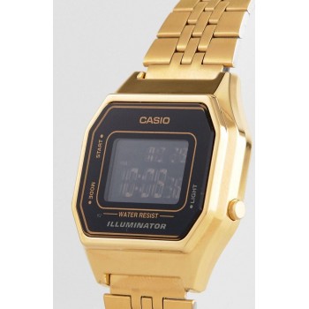 שעון Casio דיגיטלי מתנה לאשה-מסך בגוון שחור זהב-משלוח חינם